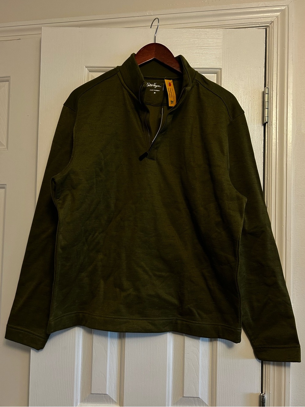 Walter Hagen Olive Green Quarter-Zip Pullover Sweater